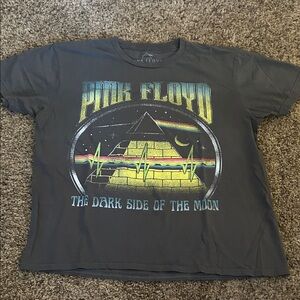 Pink Floyd Charcoal Tee with Yellow & Rainbow Graphic